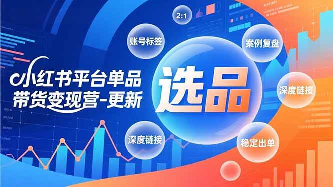 (16979期)小红书平台单品带货变现营-更新,极致选品、账号标签、案例复盘,深度链接,快速启动稳定出单-九才资源网
