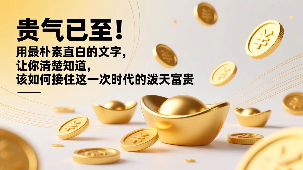 (17049期)付费文章:贵气已至!用最朴素直白的文字,让你清楚知道,该如何接住这一次时代的泼天富贵-九才资源网