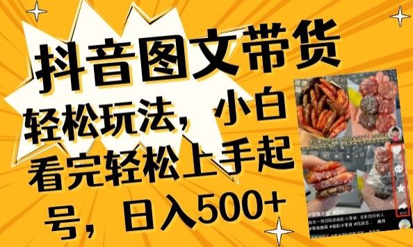 抖音图文带货已过时?那你不如仔细看看这个，小白看完轻松上手起号，日入500+不是梦【揭秘】-九才资源网