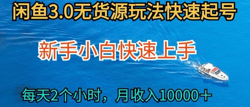 2024最新闲鱼无货源玩法，从0开始小白快手上手，每天2小时月收入过万【揭秘】-九才资源网