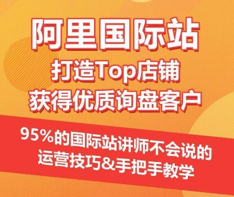 【阿里国际站】打造Top店铺&获得优质询盘客户，​95%的国际站讲师不会说的运营技巧-九才资源网