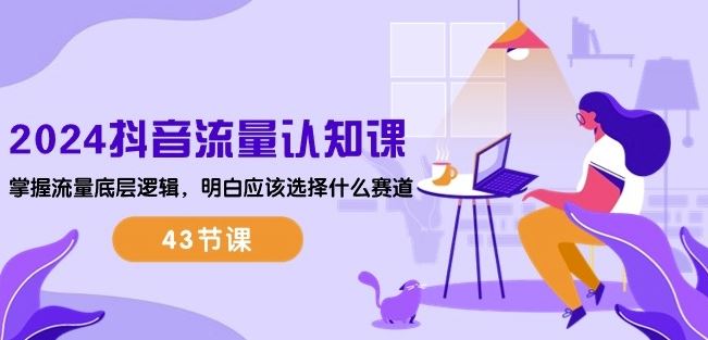 2024抖音流量认知课：掌握流量底层逻辑，明白应该选择什么赛道 (43节课)-九才资源网