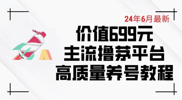 6月最新价值699的主流撸茅台平台精品养号下车攻略【揭秘】-九才资源网