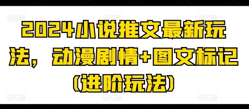 2024小说推文最新玩法，动漫剧情+图文标记(进阶玩法)-九才资源网