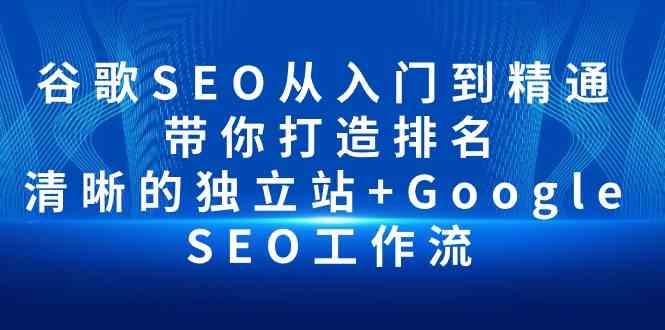 （10169期）谷歌SEO从入门到精通 带你打造排名 清晰的独立站+Google SEO工作流-九才资源网