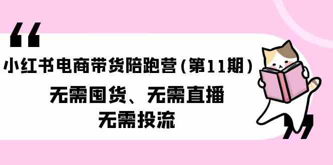 （9996期）小红书电商带货陪跑营(第11期)无需囤货、无需直播、无需投流（送往期10套）-九才资源网