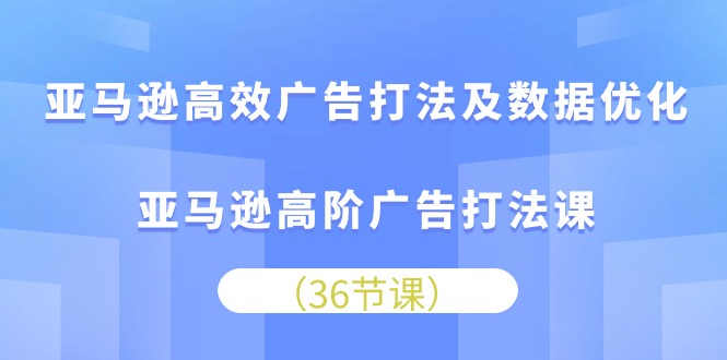 （10649期）亚马逊高效广告打法及数据优化，亚马逊高阶广告打法课-九才资源网