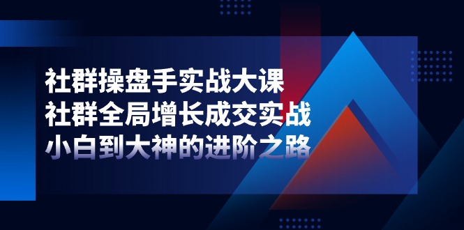 （11058期）社群-操盘手实战大课：社群 全局增长成交实战，小白到大神的进阶之路-九才资源网
