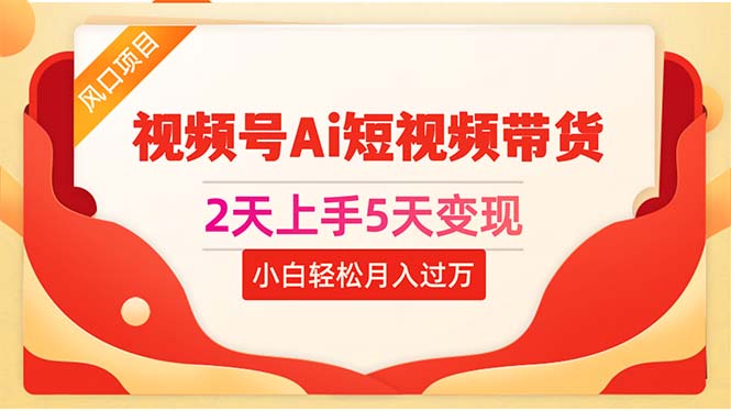 （10807期）2天上手5天变现视频号Ai短视频带货0粉丝0基础小白轻松月入过万-九才资源网
