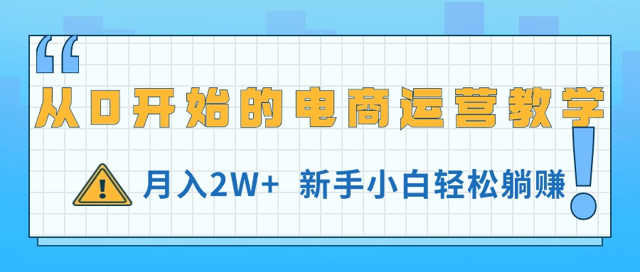 （11081期）从0开始的电商运营教学，月入2W+，新手小白轻松躺赚-九才资源网