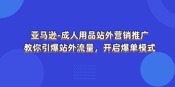 （11398期）亚马逊-成人用品 站外营销推广  教你引爆站外流量，开启爆单模式-九才资源网