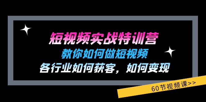 （11729期）短视频实战特训营：教你如何做短视频，各行业如何获客，如何变现 (60节)-九才资源网