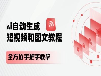 AI自动生成短视频和图文课程，全方位手把手教学-九才资源网