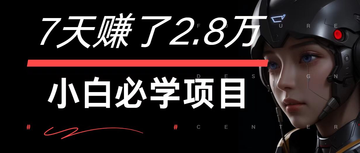 7天赚了2.8万！每单利润最少500+，轻松月入7万+小白有手就行-九才资源网