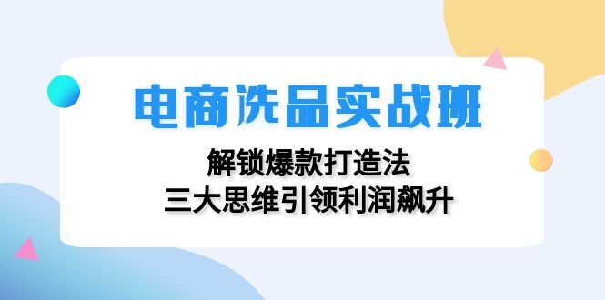 （12398期）电商选品实战班：解锁爆款打造法，三大思维引领利润飙升-九才资源网