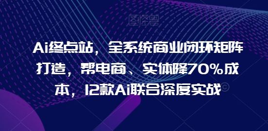 Ai终点站，全系统商业闭环矩阵打造，帮电商、实体降70%成本，12款Ai联合深度实战【0906更新】-九才资源网