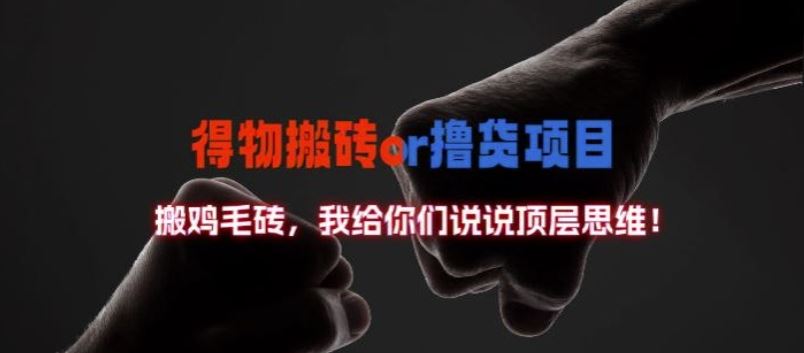 得物搬砖撸货项目?掰下数据，我给你们说说顶层思维【揭秘】-九才资源网
