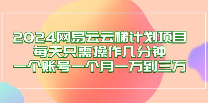（12675期）2024网易云梯计划项目，每天只需操作几分钟 一个账号一个月一万到三万-九才资源网