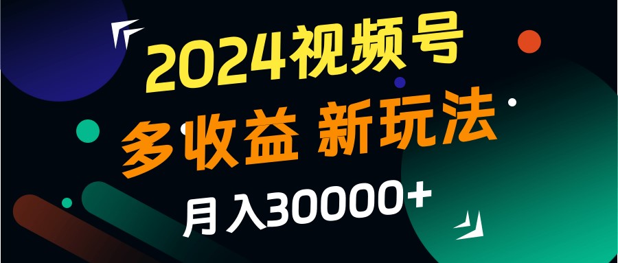 2024视频号多收益的新玩法，月入3w+，新手小白都能简单上手！-九才资源网
