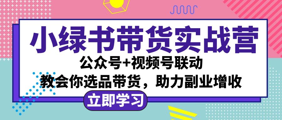 （12848期）小绿书AI带货实战营：公众号+视频号联动，教会你选品带货，助力副业增收-九才资源网