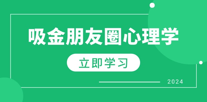 （12899期）朋友圈吸金心理学：揭秘心理学原理，增加业绩，打造个人IP与行业权威-九才资源网