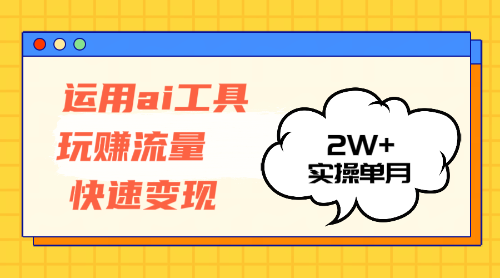 （12955期）运用AI工具玩赚流量快速变现 实操单月2w+-九才资源网
