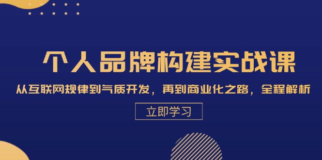 （13059期）个人品牌构建实战课：从互联网规律到气质开发，再到商业化之路，全程解析-九才资源网