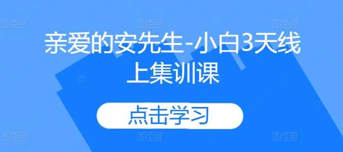 亲爱的安先生-小白3天线上集训课-九才资源网