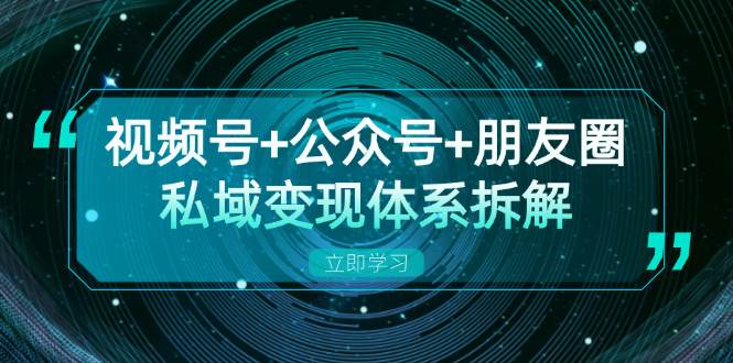（13174期）视频号+公众号+朋友圈私域变现体系拆解，全体平台流量枯竭下的应对策略-九才资源网