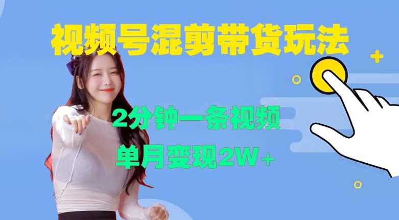 视频号混剪玩法，2分钟一条视频，单月变现2W+【揭秘】-九才资源网