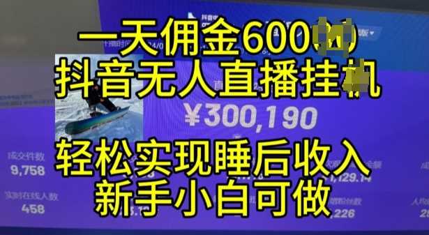2024年11月抖音无人直播带货挂JI，小白的梦想之路，全天24小时收益不间断实现真正管道收益【揭秘】-九才资源网
