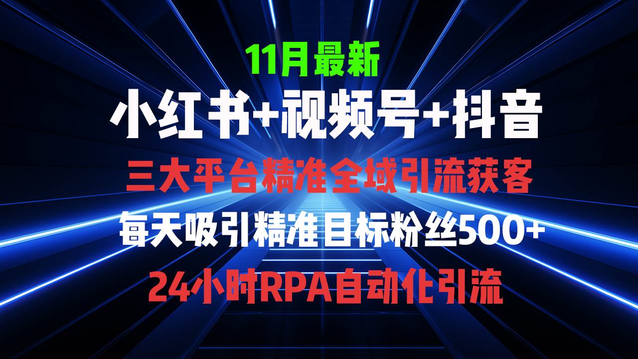 （13259期）全域多平台引流私域打法，小红书，视频号，抖音全自动获客，截流自…-九才资源网