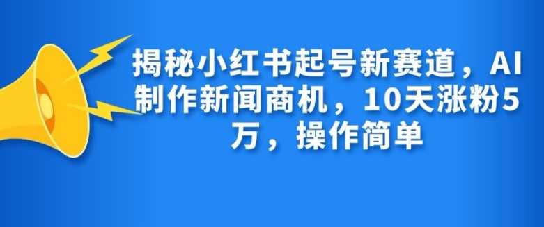 揭秘小红书起号新赛道，AI制作新闻商机，10天涨粉1万，操作简单-九才资源网