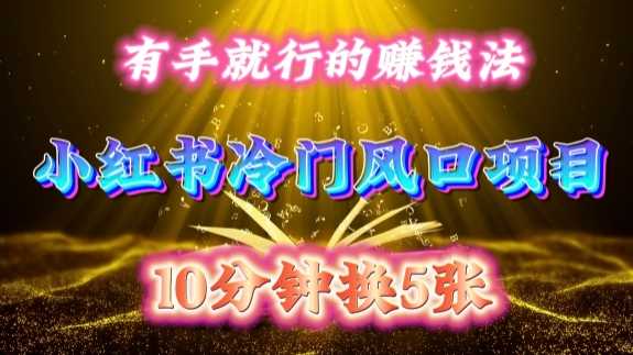 每天 10 分钟，小红书冷门风口项目开启，有手就行的搬运赚钱法，小白日入500 +【揭秘】-九才资源网