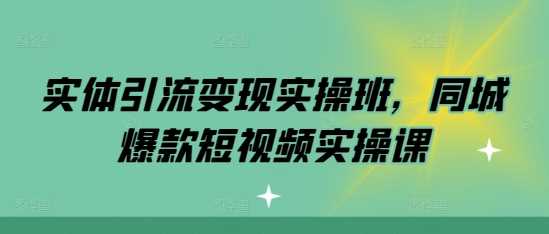 实体引流变现实操班，同城爆款短视频实操课-九才资源网