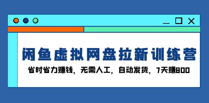 （13524期）闲鱼虚拟网盘拉新训练营：省时省力赚钱，无需人工，自动发货，7天赚800-九才资源网