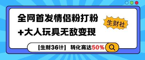 【生财36计】全网首发情侣粉打粉+大人玩具无敌变现-九才资源网
