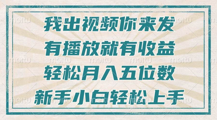 （13667期）不剪辑不直播不露脸，有播放就有收益，轻松月入五位数，新手小白轻松上手-九才资源网