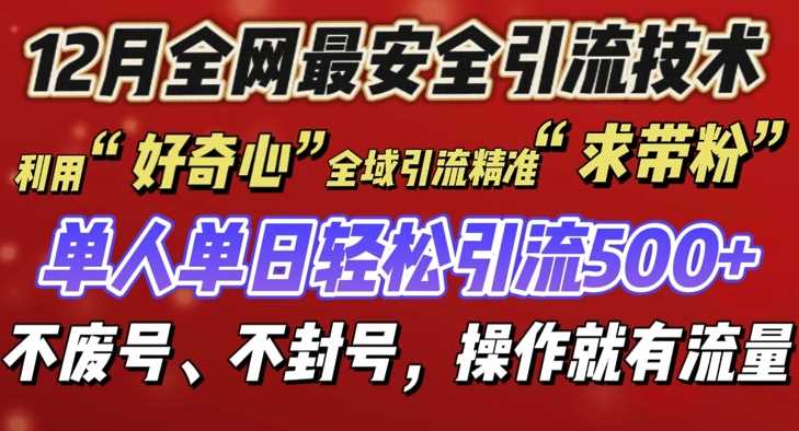 12 月份全网最安全引流创业粉技术来袭，不封号不废号，有操作就有流量【揭秘】-九才资源网