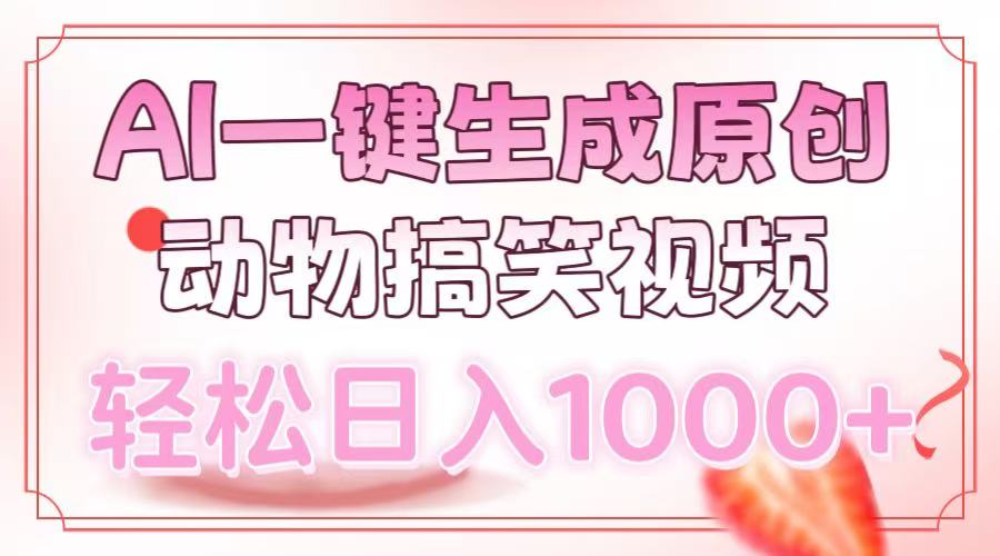（13884期）AI一键生成原创动物搞笑视频，轻松日入1000+-九才资源网