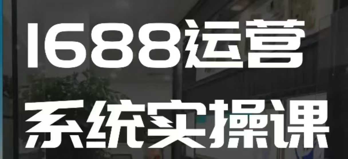 1688高阶运营系统实操课，快速掌握1688店铺运营的核心玩法-九才资源网