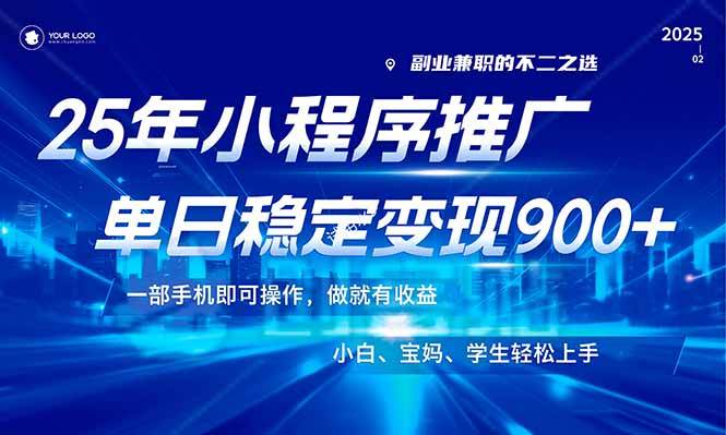 （14209期）25年最新风口，小程序机推广，稳定日入900+，小白轻松上手！-九才资源网