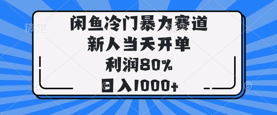 （14229期）闲鱼冷门暴力赛道，新人当天开单，利润80%，日入1000+-九才资源网