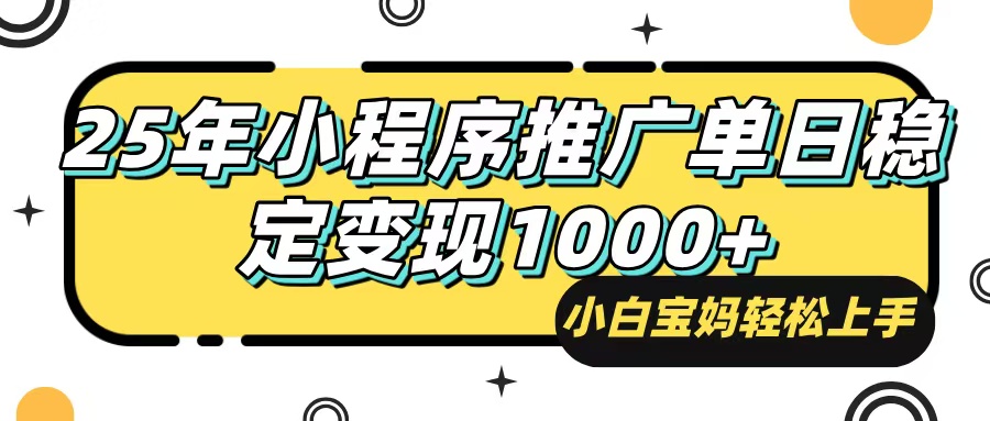 （14298期）25年最新风口，小程序自动推广，，稳定日入1000+，小白轻松上手-九才资源网