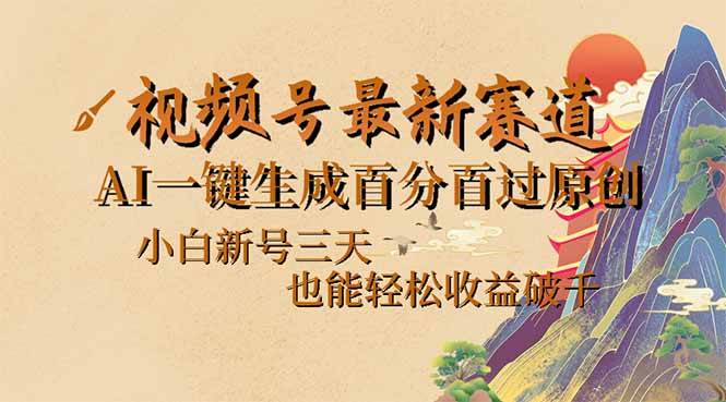 （14363期）视频号最新爆火赛道，AI一键生成百分百过原创，小白新号三天，也能轻松…-九才资源网