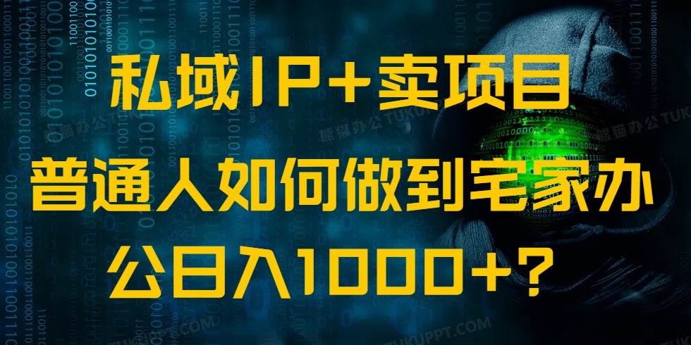 （14400期）私域IP+卖项目，普通人如何做到宅家办公实现日入1000+-九才资源网