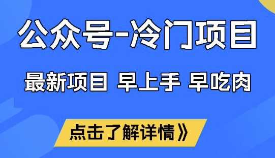 公众号冷门赛道，早上手早吃肉，单月轻松稳定变现1W【揭秘】-九才资源网