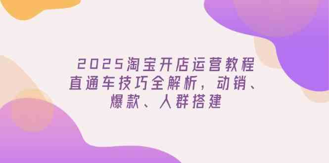 2025淘宝开店运营教程更新，直通车技巧全解析，动销、爆款、人群搭建-九才资源网