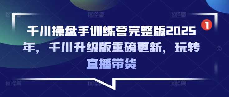 千川操盘手训练营完整版2025年，千川升级版重磅更新，玩转直播带货-九才资源网