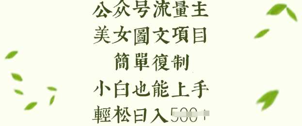 流量主长期收益项目，美女图片简单复制，小白也能上手，轻松日入5张-九才资源网